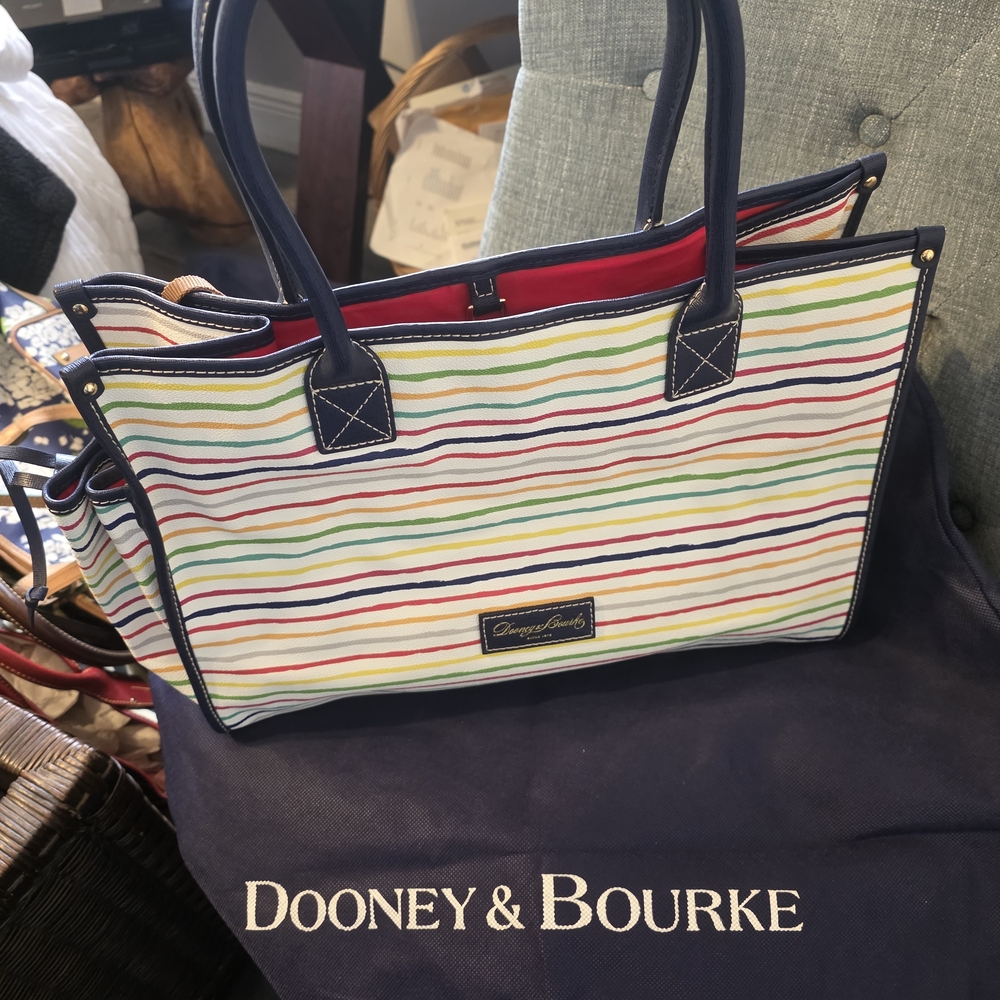 Dooney & Bourke Striped Multicolor Tote Bag